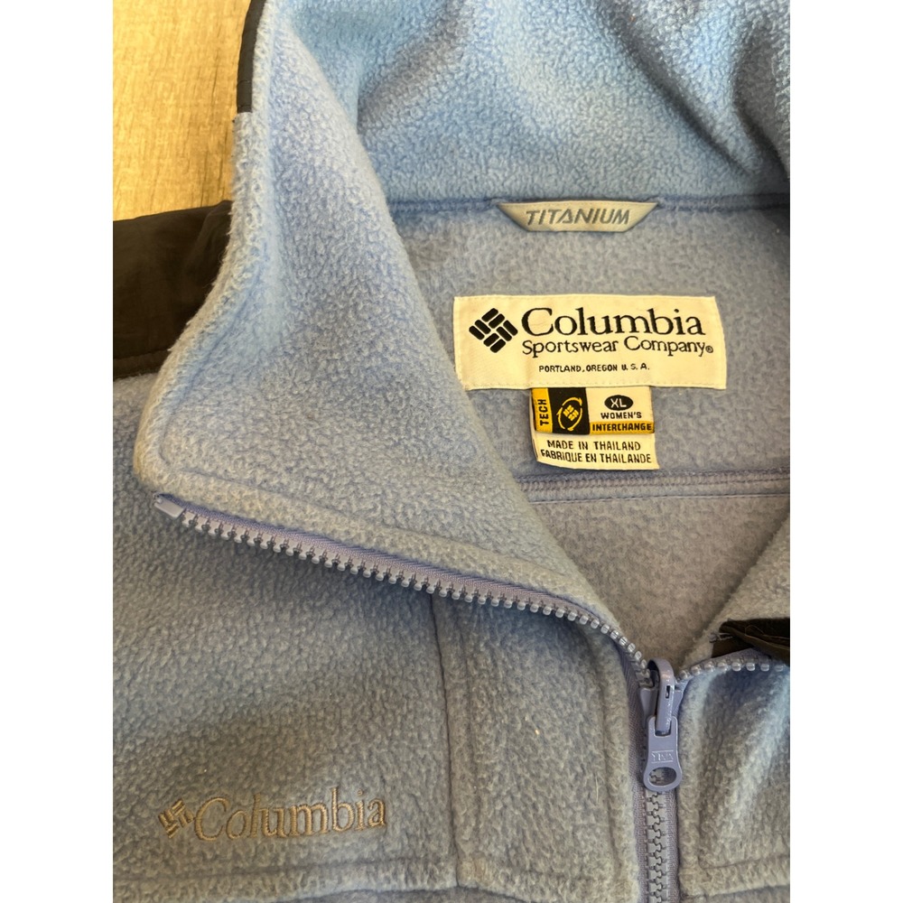 Columbia Titanium‎ Fleece Jacket Womens XL Purple  Black Full Zip